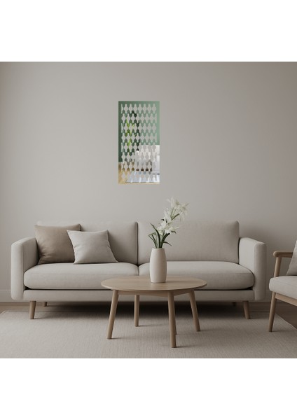 Soyut Çiçek Motifli Dekoratif Aynalı Tablo - 17885-8535