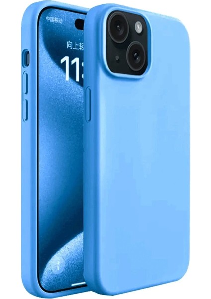 iPhone 15 Plus Kılıf First Silikon - Mavi - 18744-4917