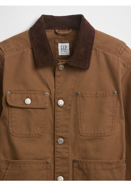 Erkek Çocuk Kahverengi Canvas Utility Ceket fiyatları