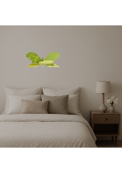 Çarpıcı Kelebek Desenli Dekoratif Altın Aynalı Tablo - 11550-6711 fiyatları