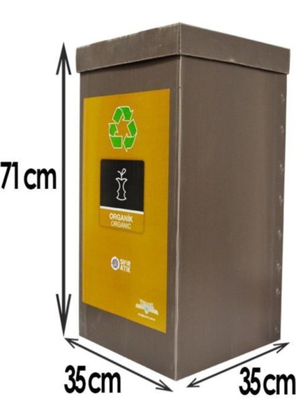 4'lü Geri Dönüşüm ve Organik Atık Kutusu Seti, Turuncu
