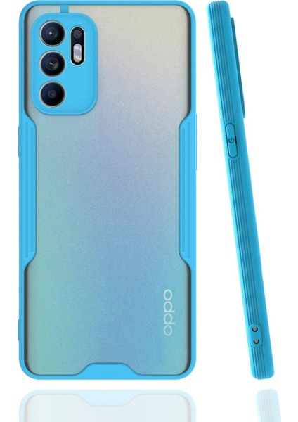 Oppo Reno 6 Kılıf Platin Silikon - Mavi - 18505-9330