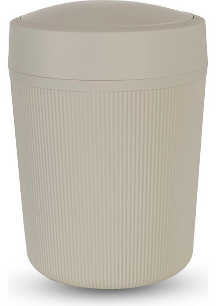 Şık 7 Lt Çöp Kovası - Ev, Banyo, Mutfak, Ofis Için Ideal, Bej Renk.