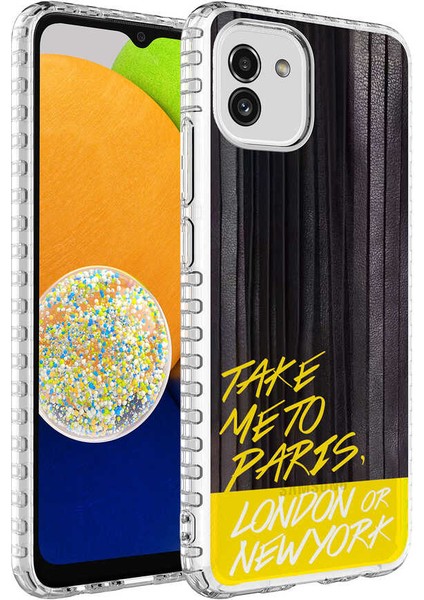 Galaxy A03 Kılıf Airbag Kenarlı Renkli Desenli Silikon Scks Elegans Kapak-No3