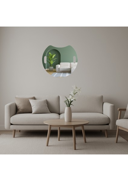 Romantik Çiçek Desenli Dekoratif Aynalı Tablo - 14741-4818