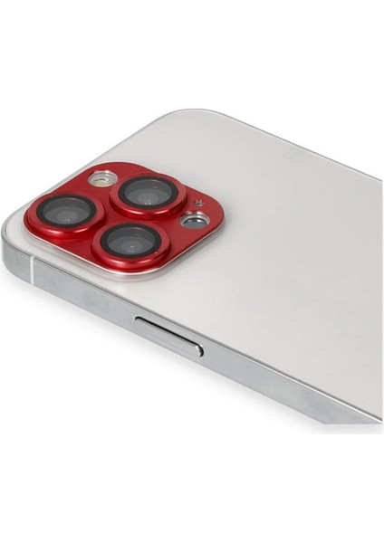 iPhone 13 Pro Max Pers Alüminyum Kamera Lens - Kırmızı - 13089-1911