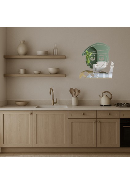 Sanatçı Kadın Emoji Dekoratif Aynalı Tablo - 12360-5585 modelleri