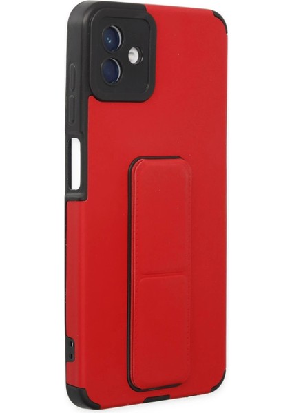 Samsung Galaxy A04 Kılıf Mega Standlı Silikon - Kırmızı - 14040-3061 fiyatları