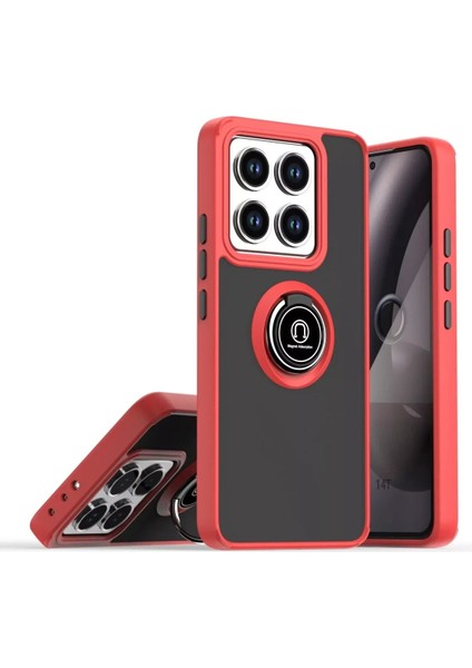 Xiaomi Mi 14T Montreal Yüzüklü Silikon Kapak - Kırmızı - 14490-5009