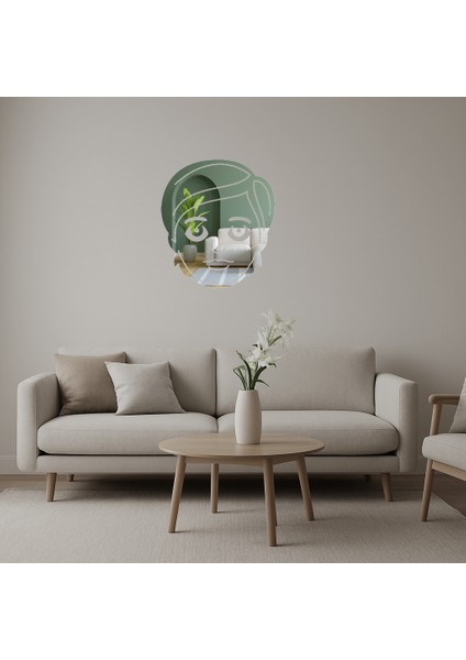 Sevimli Emoji Kadın Yüzü Dekoratif Aynalı Tablo - 19404-4423