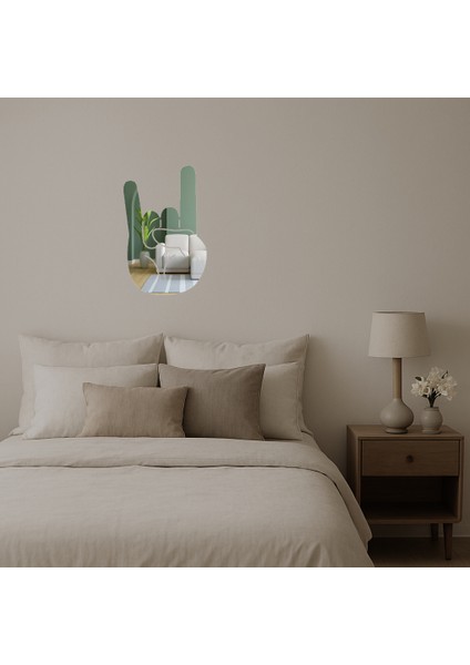 Metalci El Işareti Rock Temalı Aynalı Tablo - 13045-5322 fiyatları