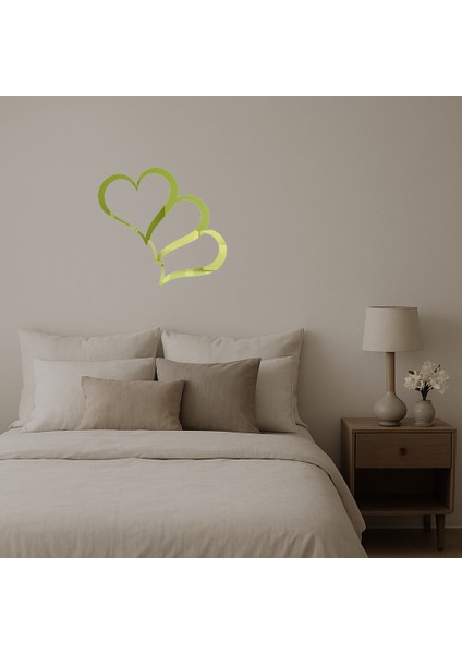 Kalp Desenli Dekoratif Iç Mekan Altın Aynalı Tablo - 18777-7852 fiyatları