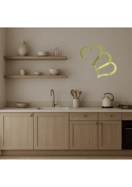 Kalp Desenli Dekoratif Iç Mekan Altın Aynalı Tablo - 18777-7852 modelleri