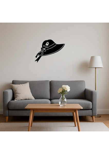 Şapkalı Kadın Temalı Dekoratif Mdf Tablo - 11489-5220 fırsatları