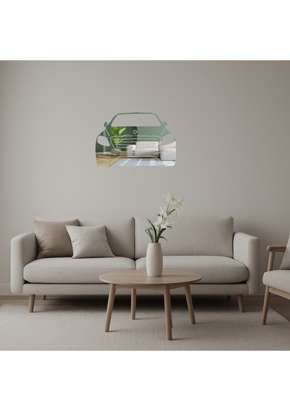 Klasik Araba Tasarımlı Dekoratif Aynalı Tablo - 14689-6163
