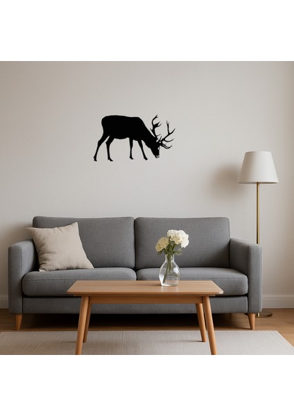 Doğal Geyik ve Ağaç Motifli Duvar Tablosu - 12226-6554 fırsatları