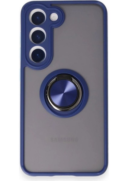 Samsung Galaxy M15 Kılıf Montreal Yüzüklü Silikon Kapak - Lacivert - 13236-6486