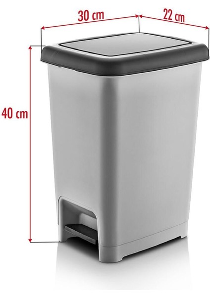 15 Litre Basmalı Çöp Kovası, Şık Gri Renkli ve Pratik Kullanım Kolaylığı Sağlar fırsatları