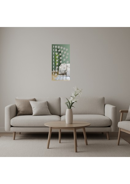 Minimalist Çiçek Desenli Duvar Sanatı - 11836-1077