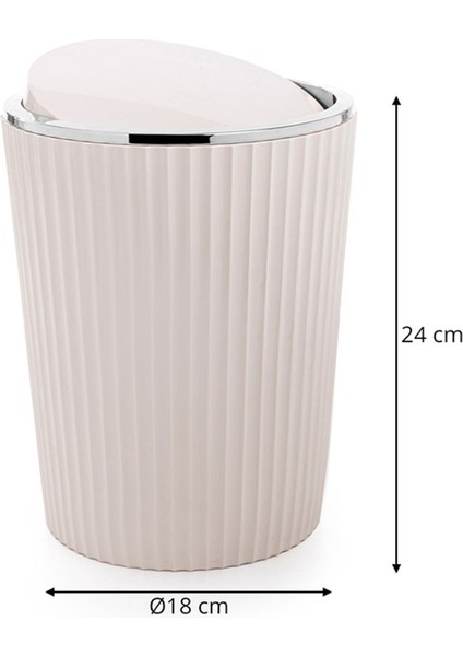 Şık Bej ve Krom Kaplama Çöp Kovası, Modern ve Pratik Tasarım modelleri