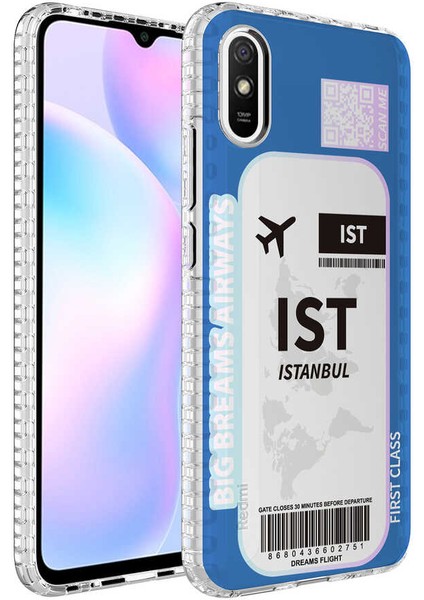 Xiaomi Redmi 9A Kılıf Airbag Kenarlı Renkli Desenli Silikon Scks Elegans Kapak-No4