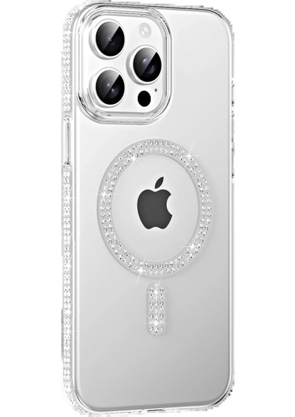 Apple iPhone 14 Pro Max Move Taşlı Magsafe Kapak - Natural Grey - 16685-1739