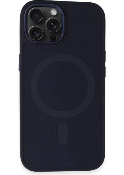 iPhone 15 Pro Kılıf Oslo Magsafe Kapak - Lacivert - 15923-2788