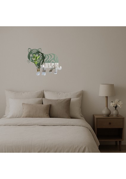 Kaplan Figürlü Vahşi Doğa Dekoratif Aynalı Tablo - 16644-9604 fiyatları