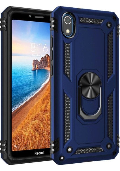 Xiaomi Redmi 7A Kılıf Sofya Yüzüklü Silikon Kapak - Lacivert - 19758-7850