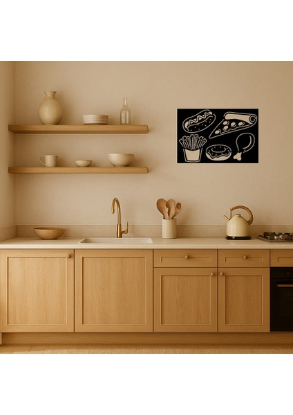 Lezzetli Fast Food Temalı Mdf Tablo - 11789-7855 fiyatları
