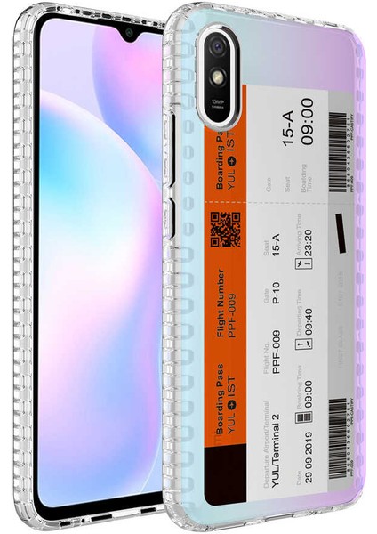 Xiaomi Redmi 9A Kılıf Airbag Kenarlı Renkli Desenli Silikon Scks Elegans Kapak-No1