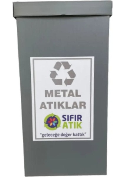 70 Litre Metal Atık Toplama Kutusu Gri, Pratik ve Dayanıklı Atık Toplama Ünitesi