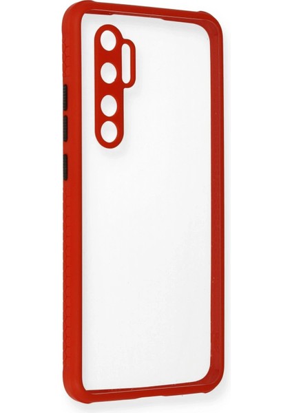 Xiaomi Mi Note 10 Lite Kılıf Miami Şeffaf Silikon - Kırmızı - 17422-1493