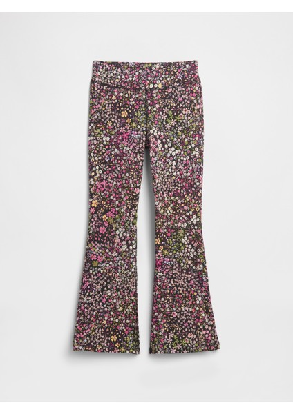 Kız Çocuk Çiçek Desenli Flare Legging Tayt