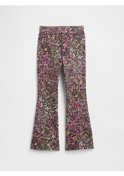 Kız Çocuk Çiçek Desenli Flare Legging Tayt modelleri