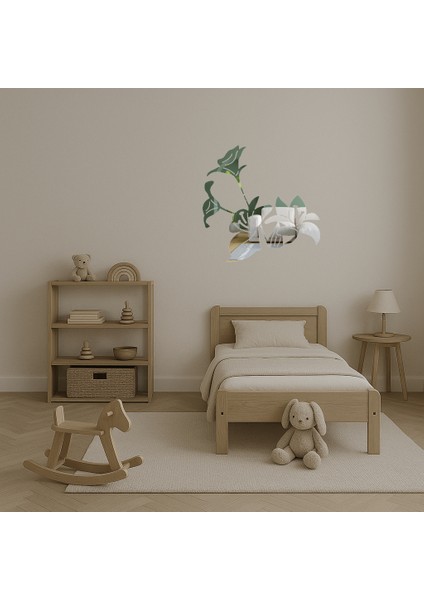 Renkli Çiçek Desenli Dekoratif Aynalı Tablo - 14570-5745 fırsatları