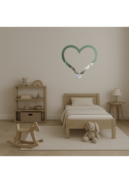 Kalp Desenli Dekoratif Aynalı Tablo - 12616-1324 fırsatları