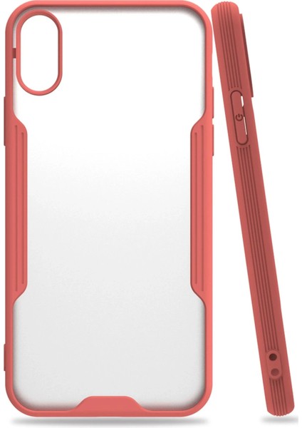 iPhone x Kılıf Platin Silikon - Pembe - 14403-9576