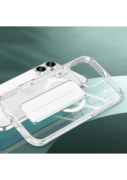 iPhone 16 Pro Kılıf Alfa Magsafe Standlı Kapak - Şeffaf - 18124-8624 modelleri