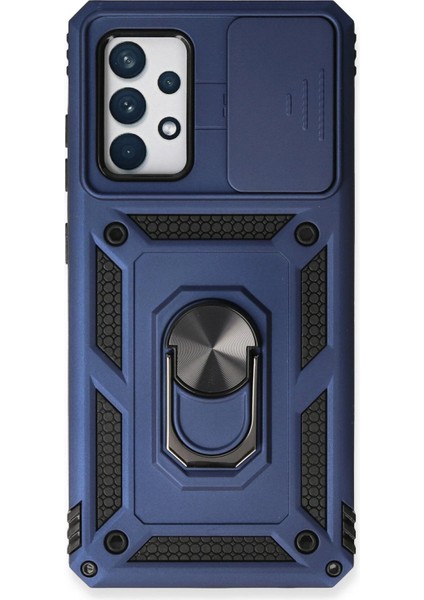 Samsung Galaxy A53 5g Kılıf Pars Lens Yüzüklü Silikon - Lacivert - 13315-6070