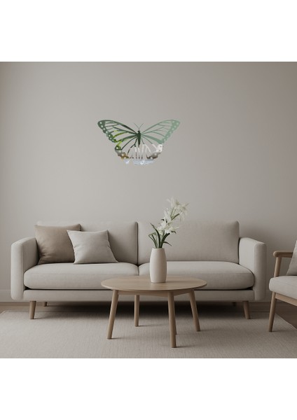 Renkli Kelebek Dekoratif Aynalı Tablo - 15980-8222