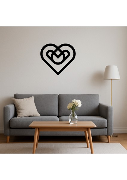 Geometrik Kalpler Mdf Dekoratif Tablo - 12362-8122 fırsatları