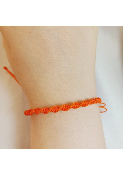 Turuncu Spiral Makrome Örgü İp Bileklik, Suya Dayanıklı Makrome Bileklik, Asansörlü Ayarlanabilir El Yapımı Unisex Bileklik, Makrome Bileklik, Örgü Bileklik, İp Bileklik, Hediye Takı fiyatları