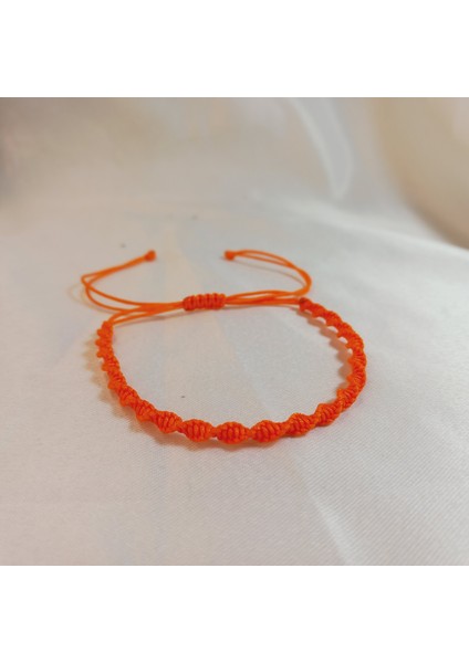 Turuncu Spiral Makrome Örgü İp Bileklik, Suya Dayanıklı Makrome Bileklik, Asansörlü Ayarlanabilir El Yapımı Unisex Bileklik, Makrome Bileklik, Örgü Bileklik, İp Bileklik, Hediye Takı modelleri