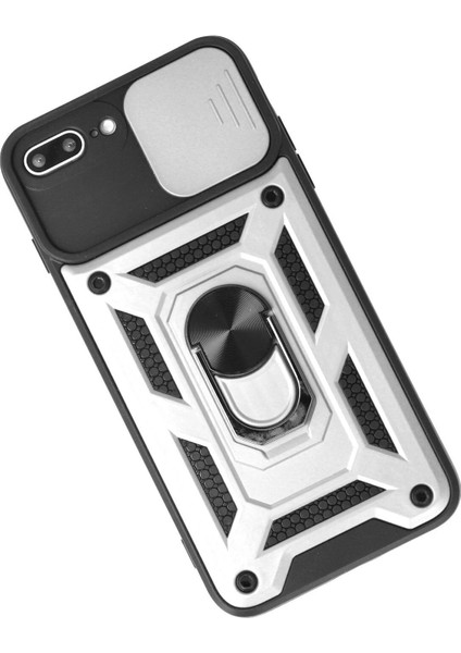 iPhone 7 Plus Kılıf Pars Lens Yüzüklü Silikon - Gümüş - 14451-5179 modelleri