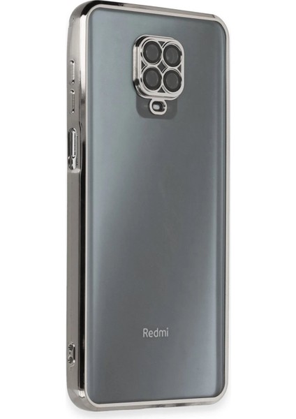 Xiaomi Redmi Note 9 Pro Kılıf Lensli Silikon - Gümüş - 19202-9640