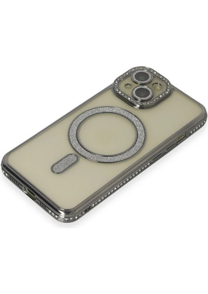 iPhone 15 Kılıf Joke Simli Magneticsafe Kılıf - Gri - 13099-4481 modelleri