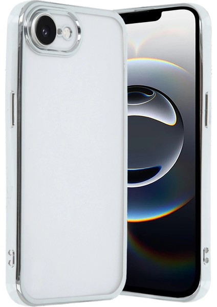 iPhone 16E Kılıf Lensli Silikon - Gümüş - 17527-5580