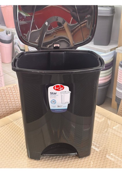 30 Lt Pedallı Plastik Çöp Kovası Siyah Iç Kovalı, Dayanıklı ve Şık Tasarım modelleri
