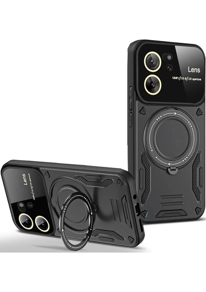 Xiaomi Mi 13T Pro Kılıf Joy Lens Standlı Kapak - Siyah - 14958-8177